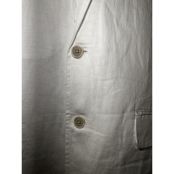 Daniel Hechter White Linen Blend Blazer Mens XL Two Button Casual Sport Coat - Picture 5 of 11